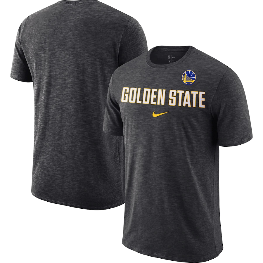 2020 NBA Men Nike Golden State Warriors Heathered Gray Essential Facility Slub Performance TShirt